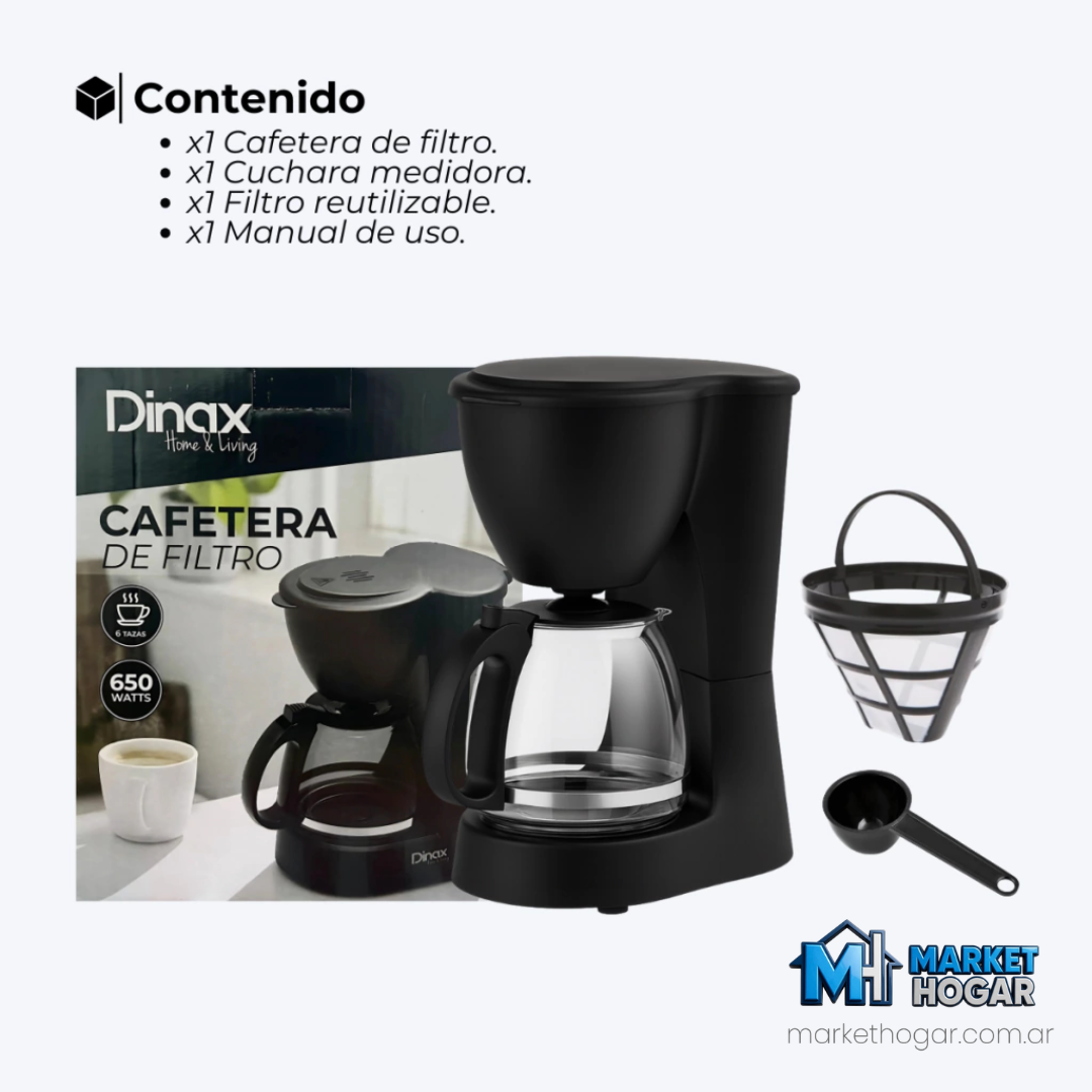 Cafetera Dinax 6 Tazas 650W - Image 4