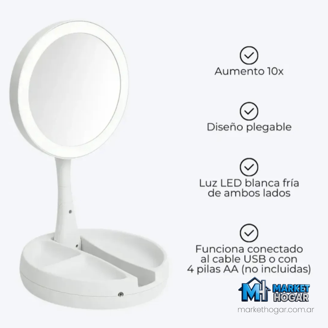 Espejo con Luz Led de Forma Circular Dinax - Image 4
