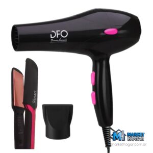 Secador de Pelo 1800W + Plancha de Pelo 40W DFO