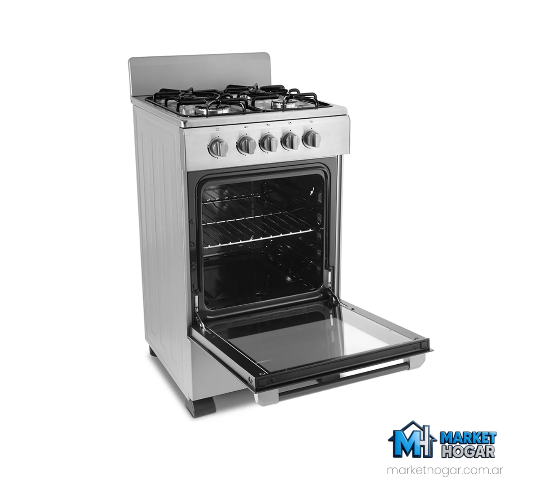Cocina Philco Gas Essential 50 cm Plata 4 Hornallas con Horno Amplio - Image 3