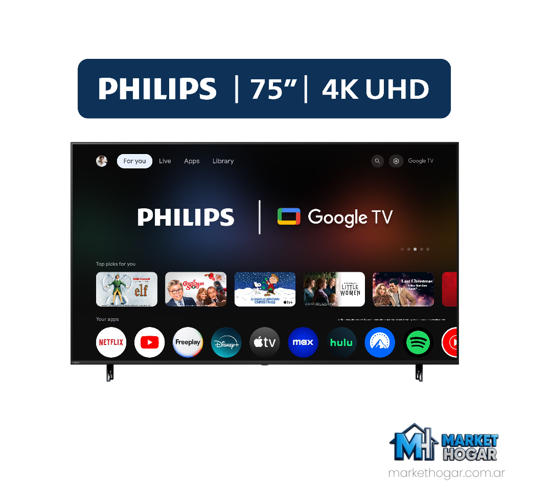 Smart Tv 75'' Phillips Ambilight UHD 4K Android TV