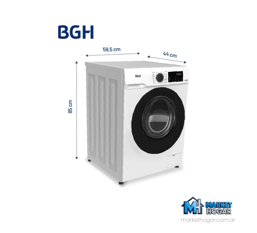 Lavarropas BGH 6 Kg Carga Frontal Automatico Inverter 1000 RPM Blanco - Image 2