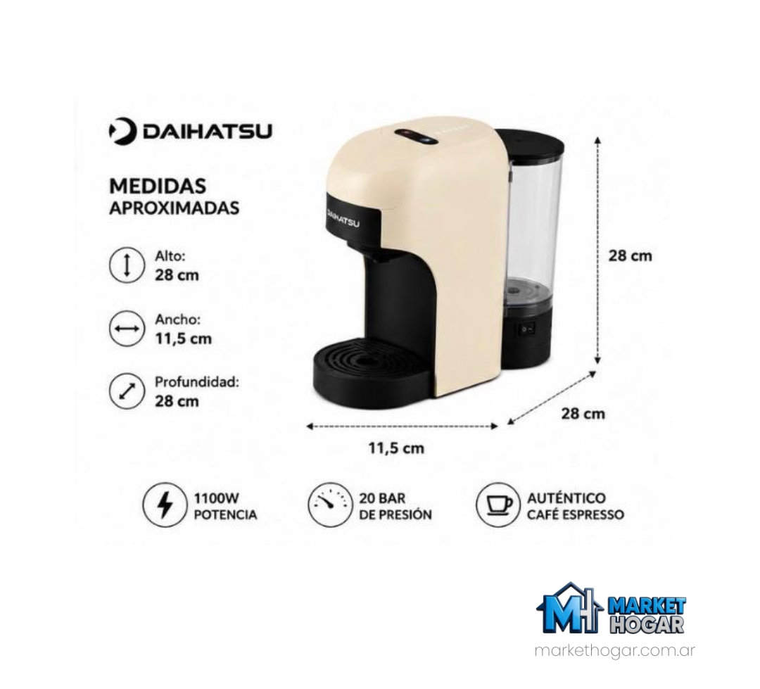 Cafetera Espresso Autentico Cafe Daihatsu 1.100W - Image 3