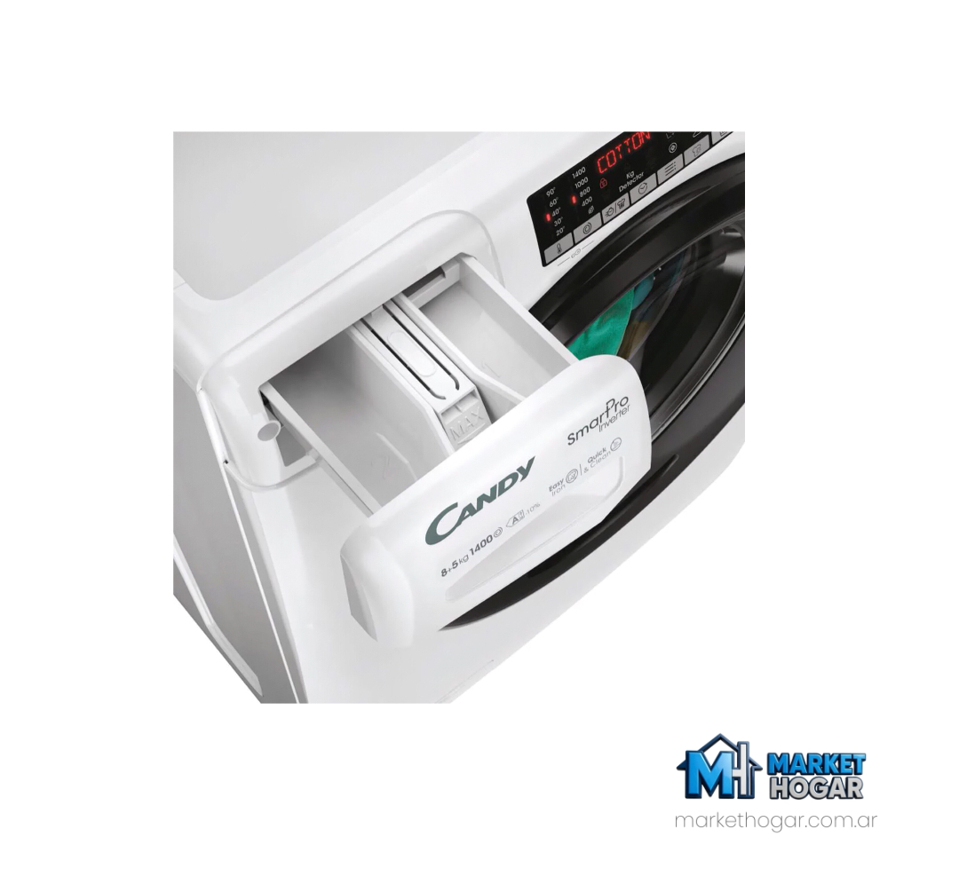 Lavasecarropas Candy Prowash 13kg de Lavado + 8kg de Secado 1.400 RPM Inverter Blanco - Image 2