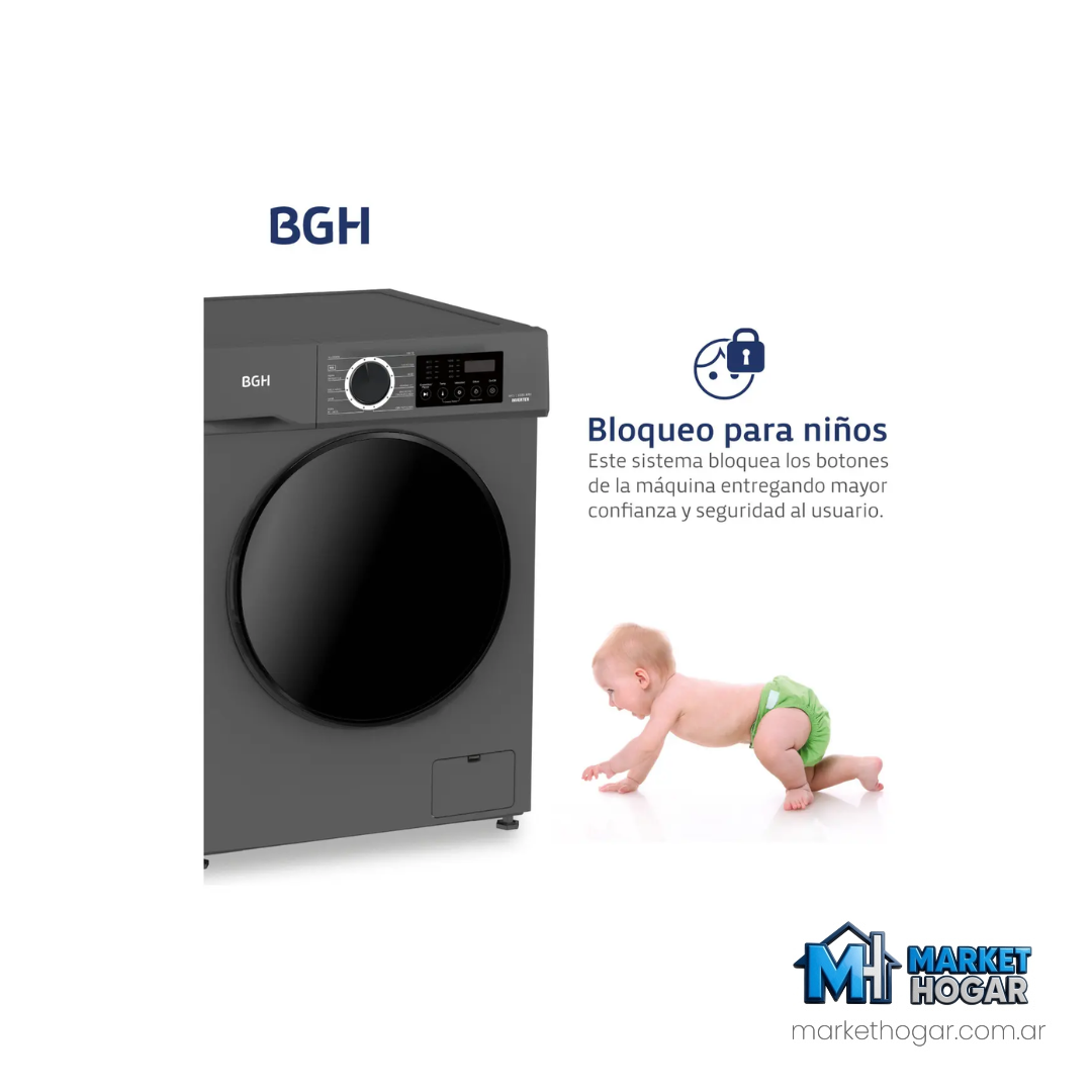Lavarropas BGH 8 Kg 1.400 RPM Inverter Silver - Image 2