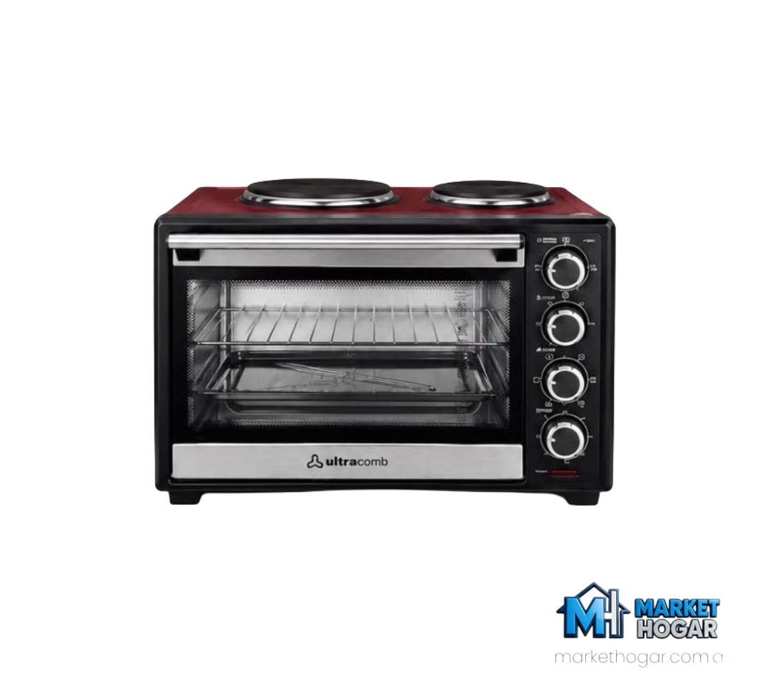 Horno Electrico Ultracomb 50 Lts Doble Anafe Rojo