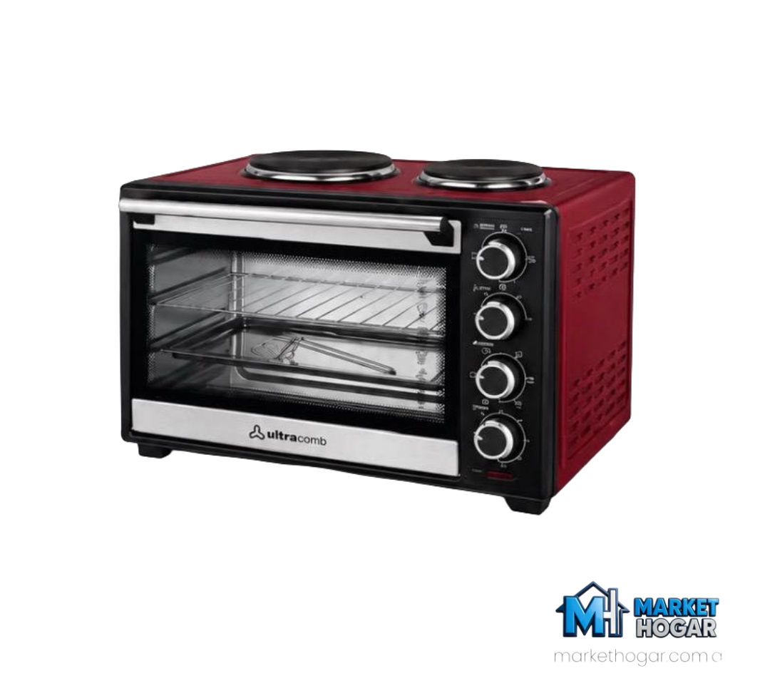 Horno Electrico Ultracomb 50 Lts Doble Anafe Rojo - Image 4