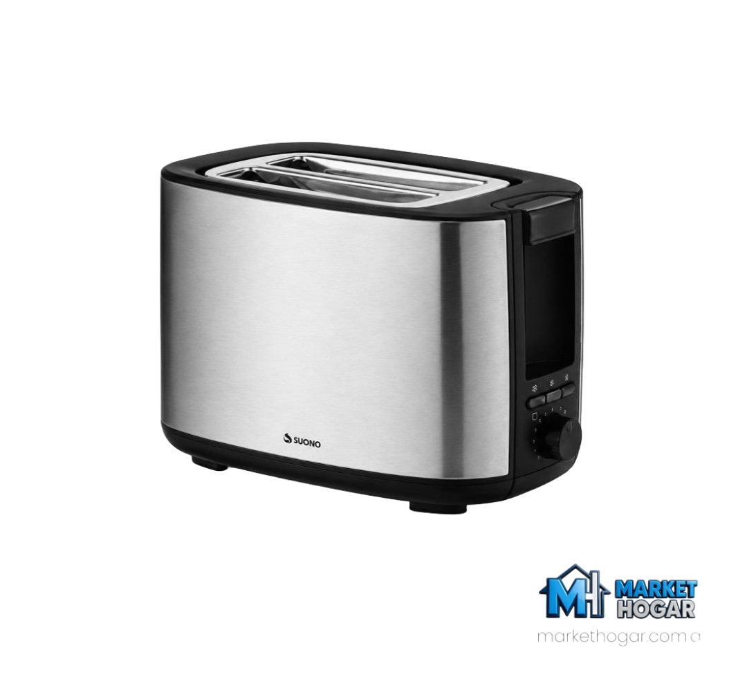 Tostadora Suono 2 Panes de Acero Inoxidable 750W + 7 Niveles