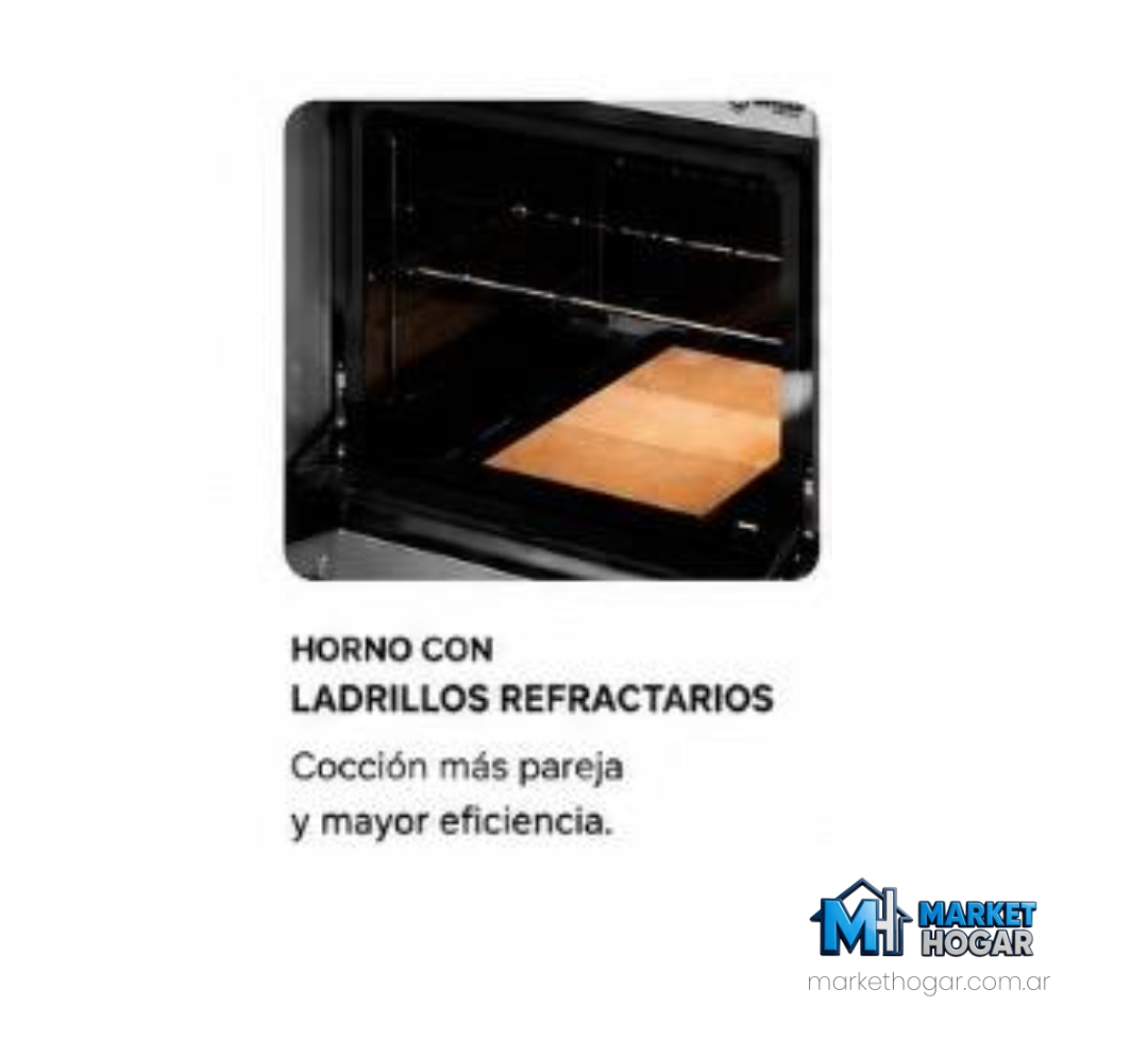 Cocina Morelli Kuma 55 Cm 4 Hornallas de Acero + Horno con Visor - Image 2