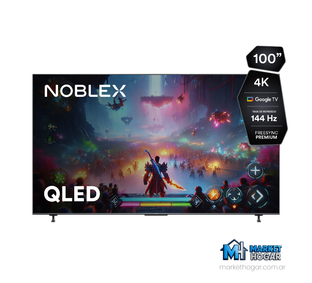 Smart Tv 100'' Noblex QLED Back Series Pro 4K UHD Google Tv