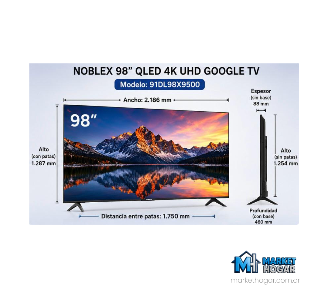 Smart Tv 98'' Noblex QLED 4K UHD Google Tv - Image 2