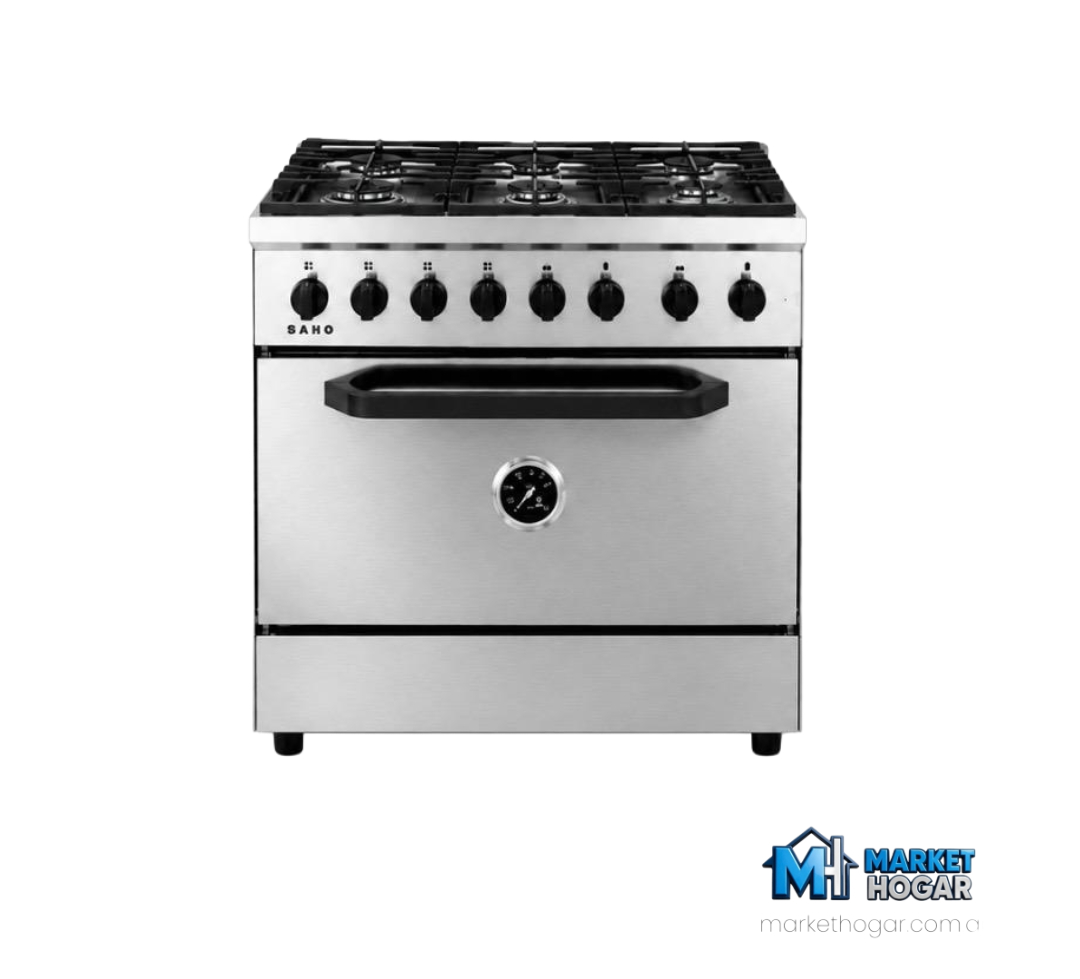 Cocina Morelli 82 cm 6 Hornallas + Horno con Puerta Ciega y Amplio