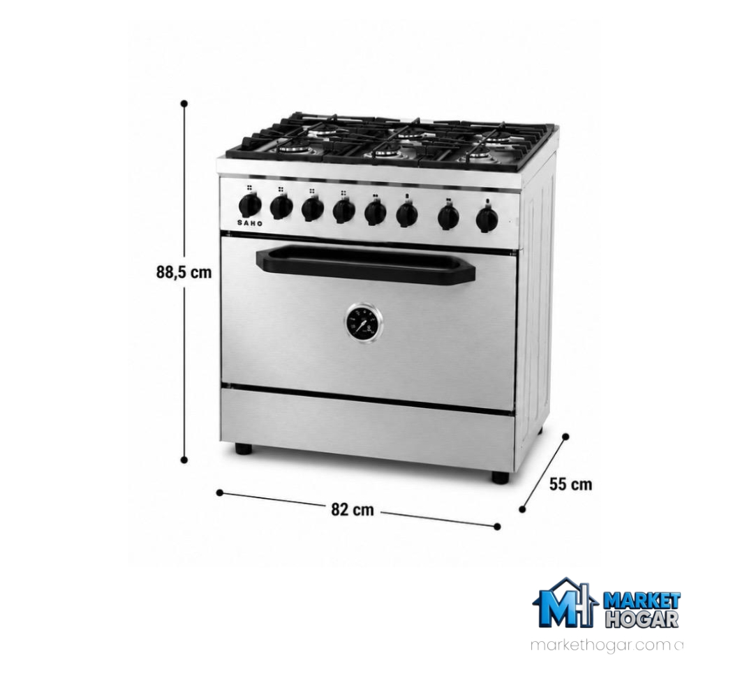Cocina Morelli 82 cm 6 Hornallas + Horno con Puerta Ciega y Amplio - Image 3