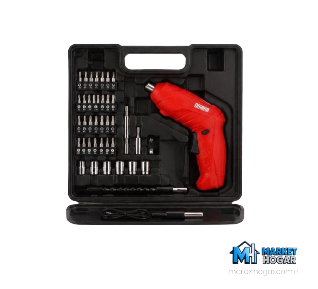 Atornilladora Omaha Inalámbrica a Batería 5V USB con Kit de 48 Piezas - Image 2