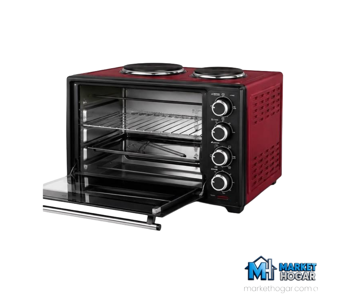 Horno Electrico Ultracomb 50 Lts Doble Anafe Rojo - Image 2