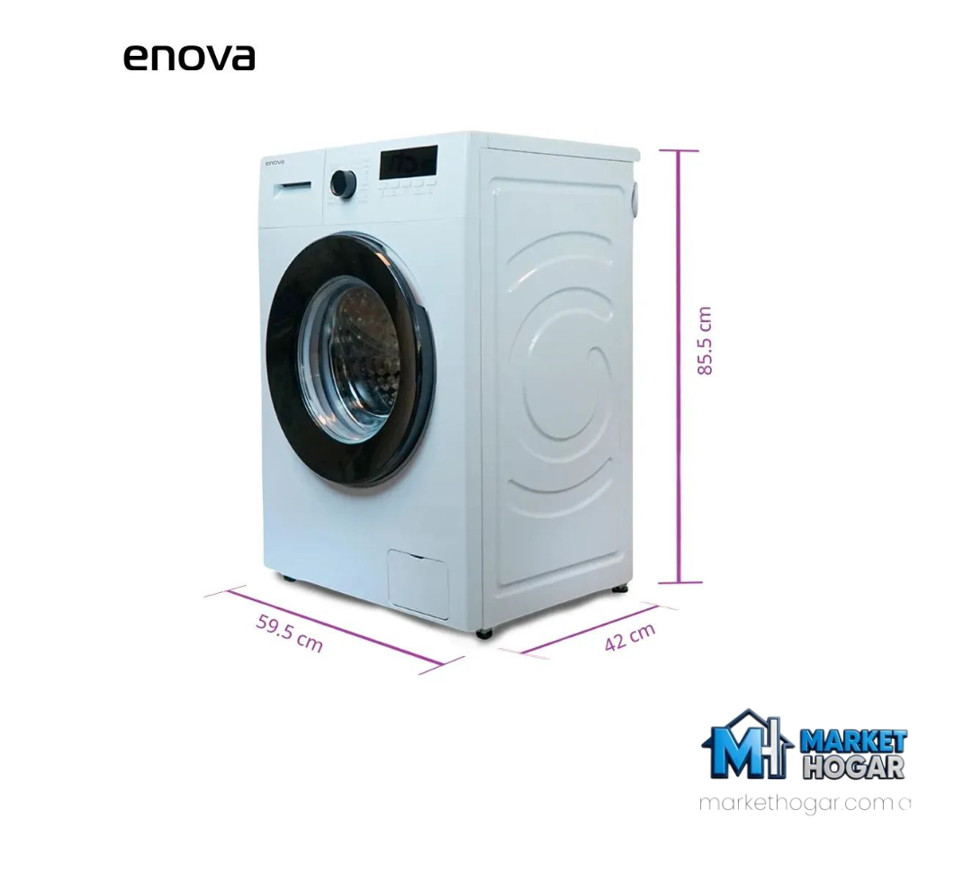 Lavarropas Enova Inverter Carga Frontal 6 Kg 1000 RPM Blanco - Image 3
