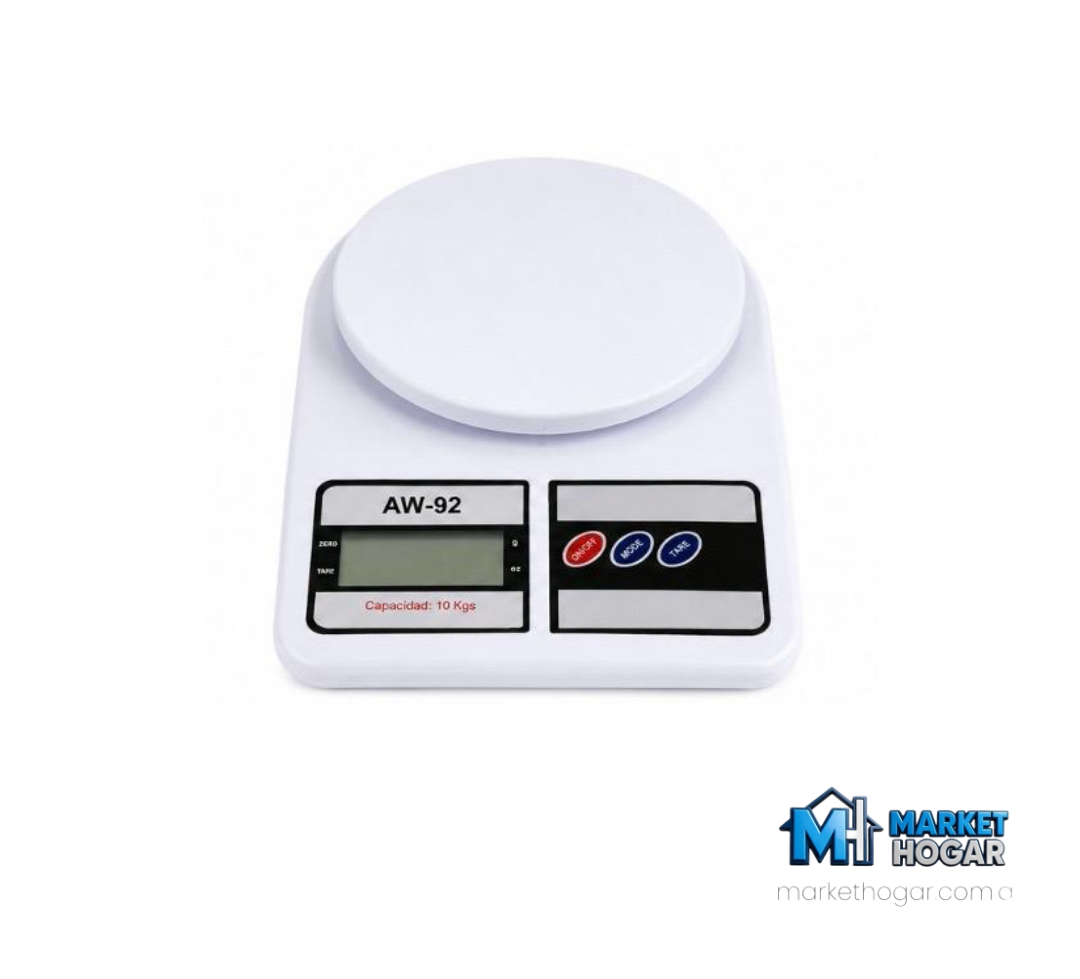 Balanza de Cocina Eiffel Digital Plana de Plástico con Máximo de 4 KG X 1 GR