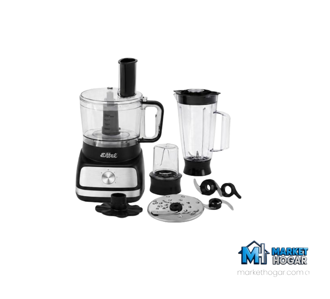 Multi-Procesadora + Licuadora 7 en 1 Eiffel 700W con Fuente de Acero Inoxidable