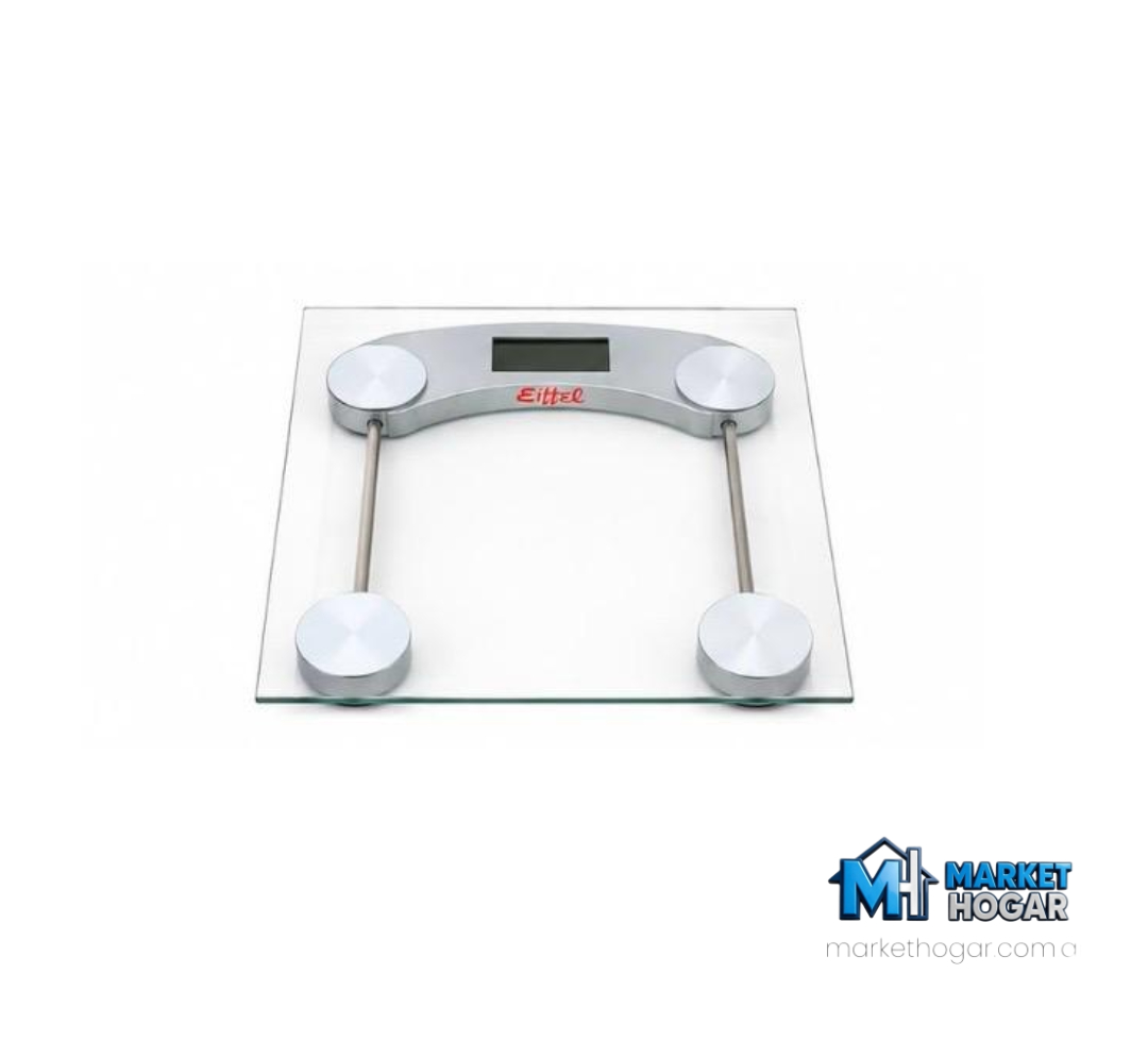 Balanza de Baño Digital Eiffel de Vidrio Cuadrada Transportable hasta 150 KG