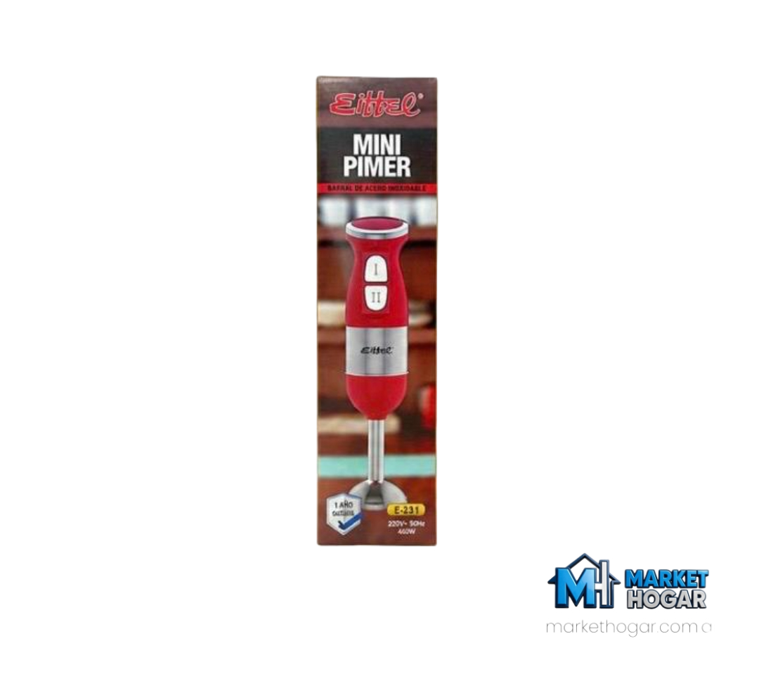 Mini Pimer Eiffel de Acero Inoxidable 500W Roja - Image 2