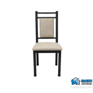 Silla con Caño de Aluminio Tapizada Beige
