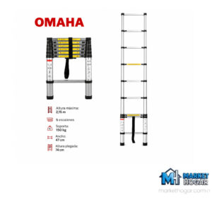 Escalera Telescopica 2.30M 5 escalones Omaha**
