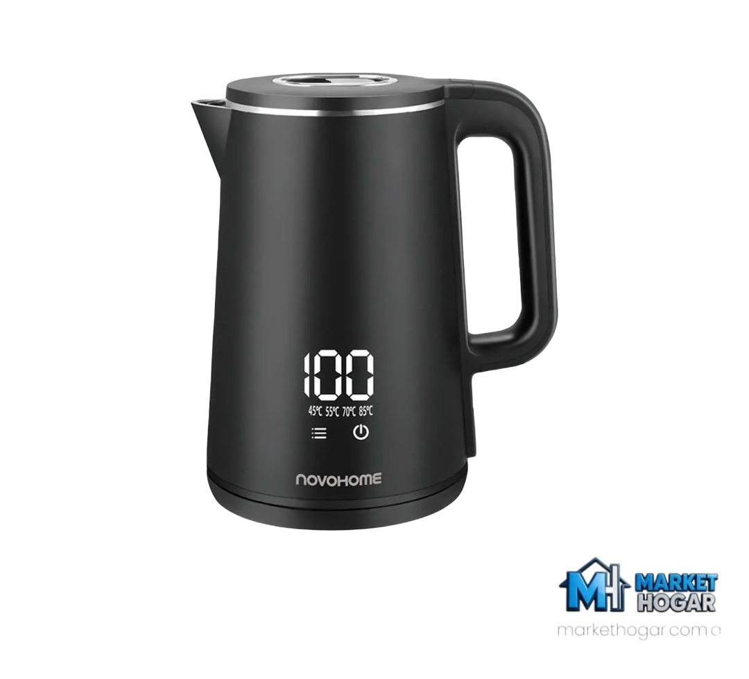 Pava Eléctrica Digital Negra 1500W 2 LTS NovoHome