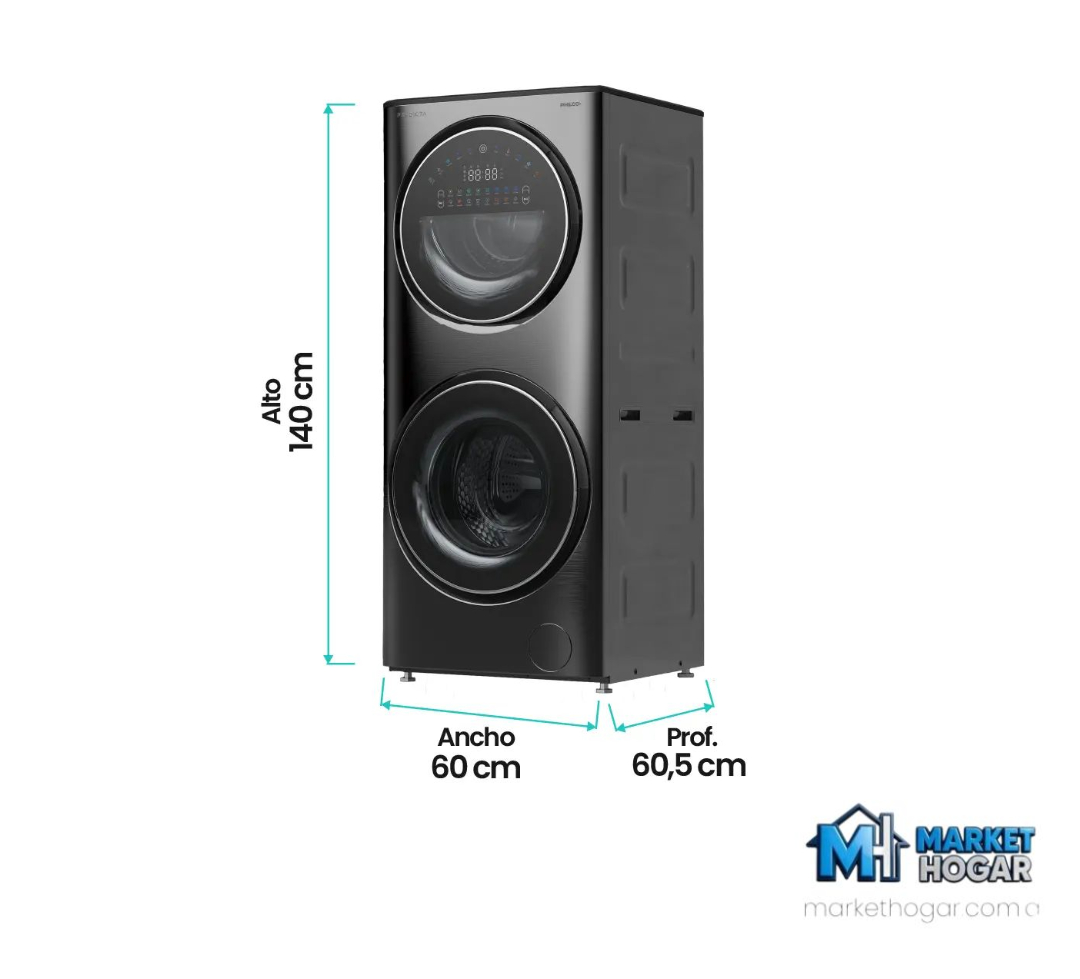 Torre de Lavado Philco Predicta Inverter 15 Kg de Lavado + 7 Kg de Secado - Image 2