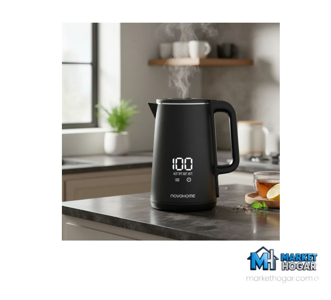 Pava Eléctrica Digital Negra 1500W 2 LTS NovoHome - Image 2