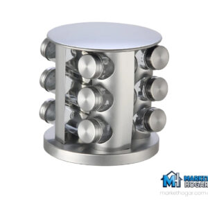 Especiero Circular de Acero Inoxidable Giratorio 360º + 12 Frascos