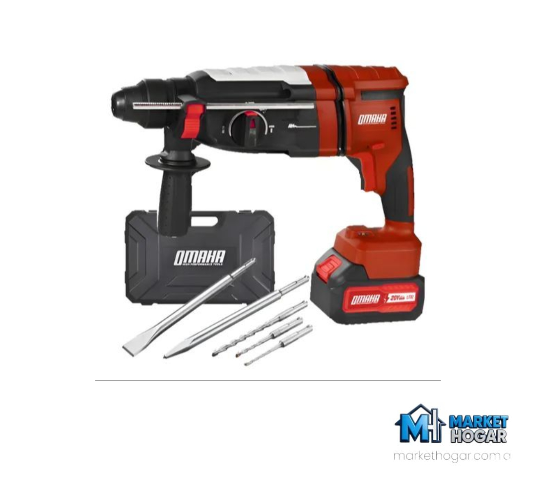 Rotomartillo Inalámbrico 20v + 5 Accesorios Omaha*