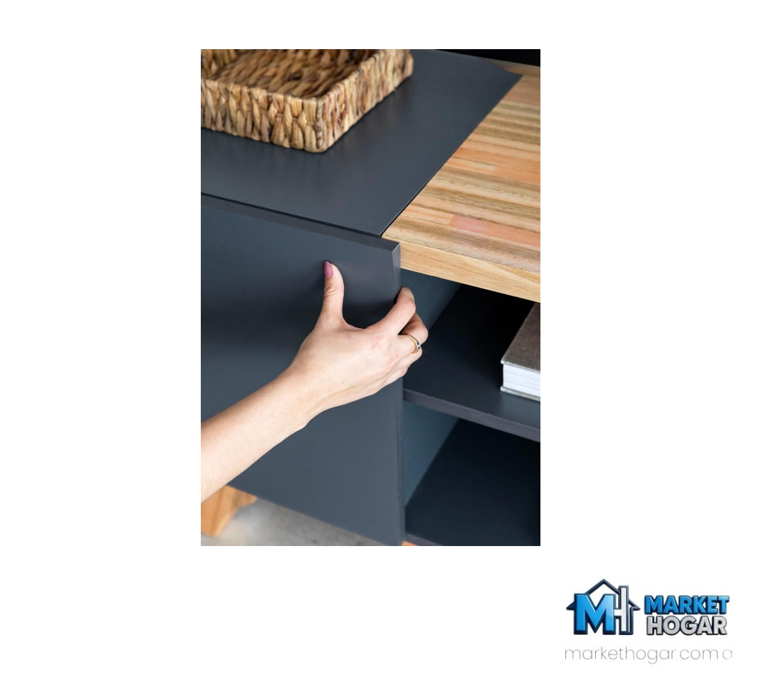 Mueble TV Kali con Puertas 1800mm MELANINA Gris - Image 2