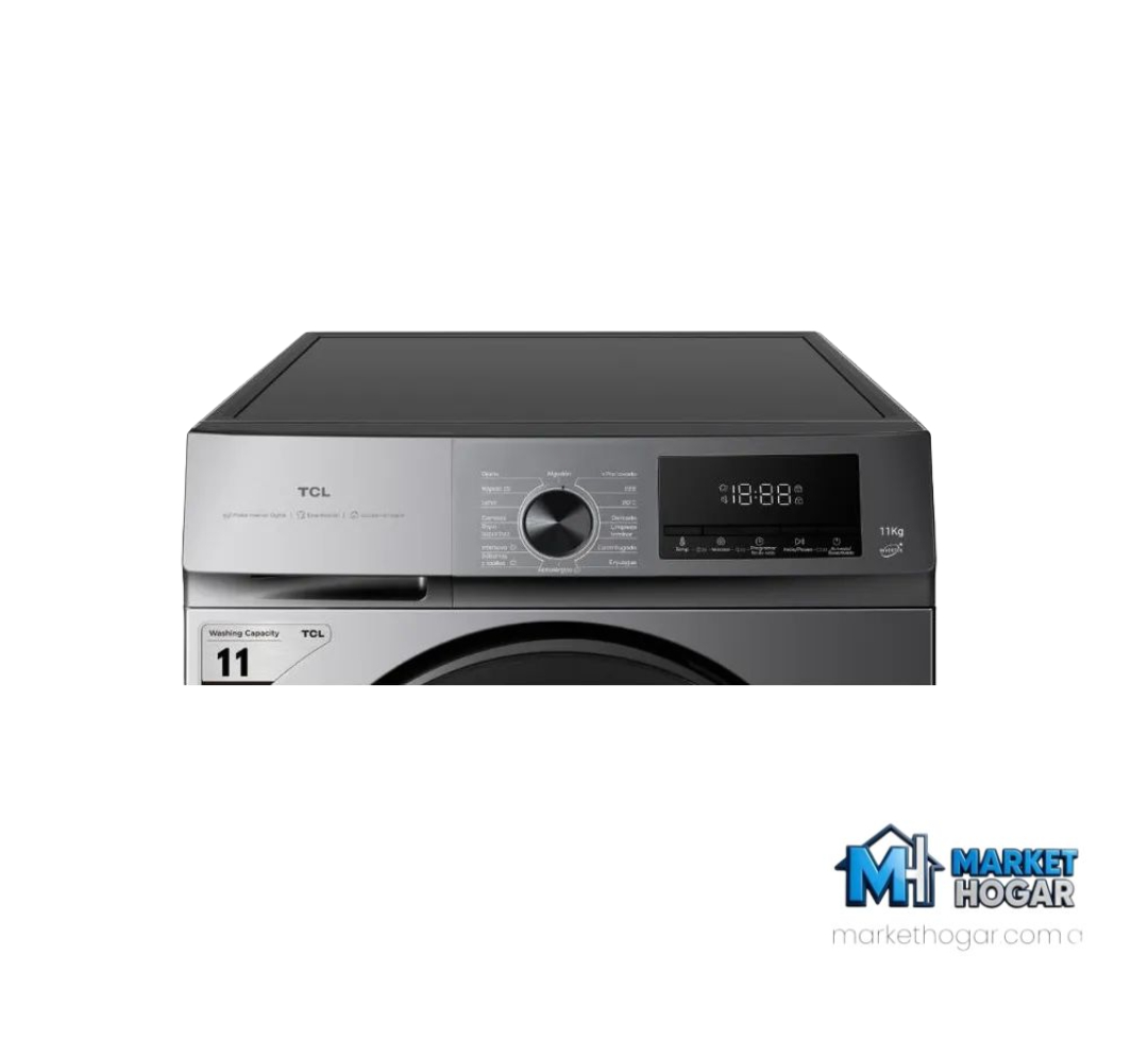 Lavarropas TCL 11 Kg 1400 RPM Inverter Silver - Image 3