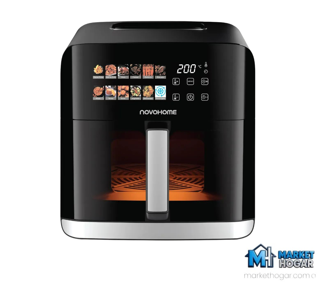 Freidora de Aire 10 LTS con Panel Led Digital Negra NovoHome