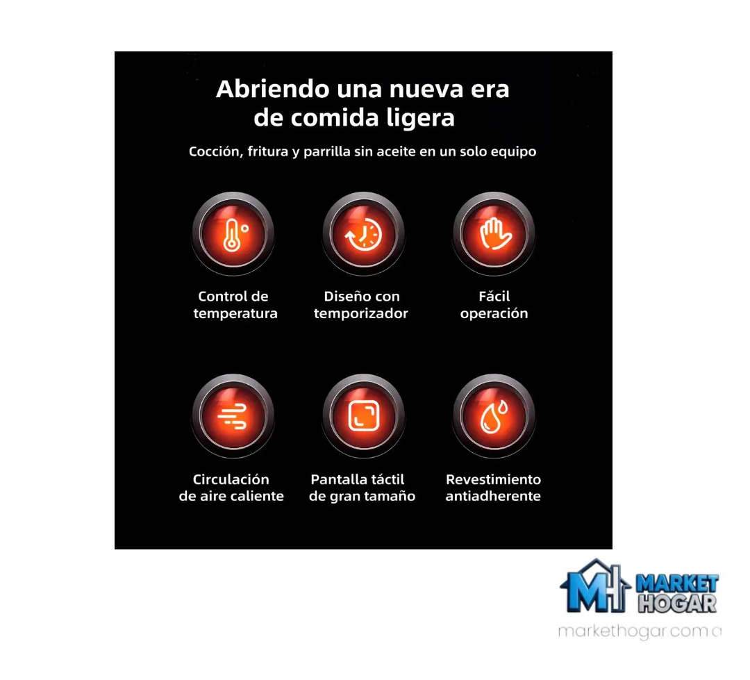 Freidora de Aire 10 LTS con Panel Led Digital Negra NovoHome - Image 2