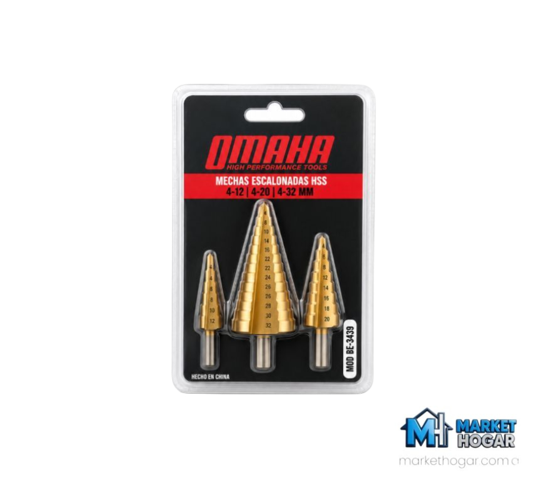 Set de Brocas Escalonadas AC 3 Piezas Omaha**