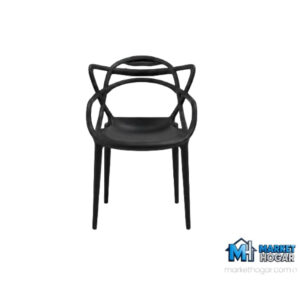 Silla con Apoya Brazos de Plástico Virgen Resistencia Premium Negra