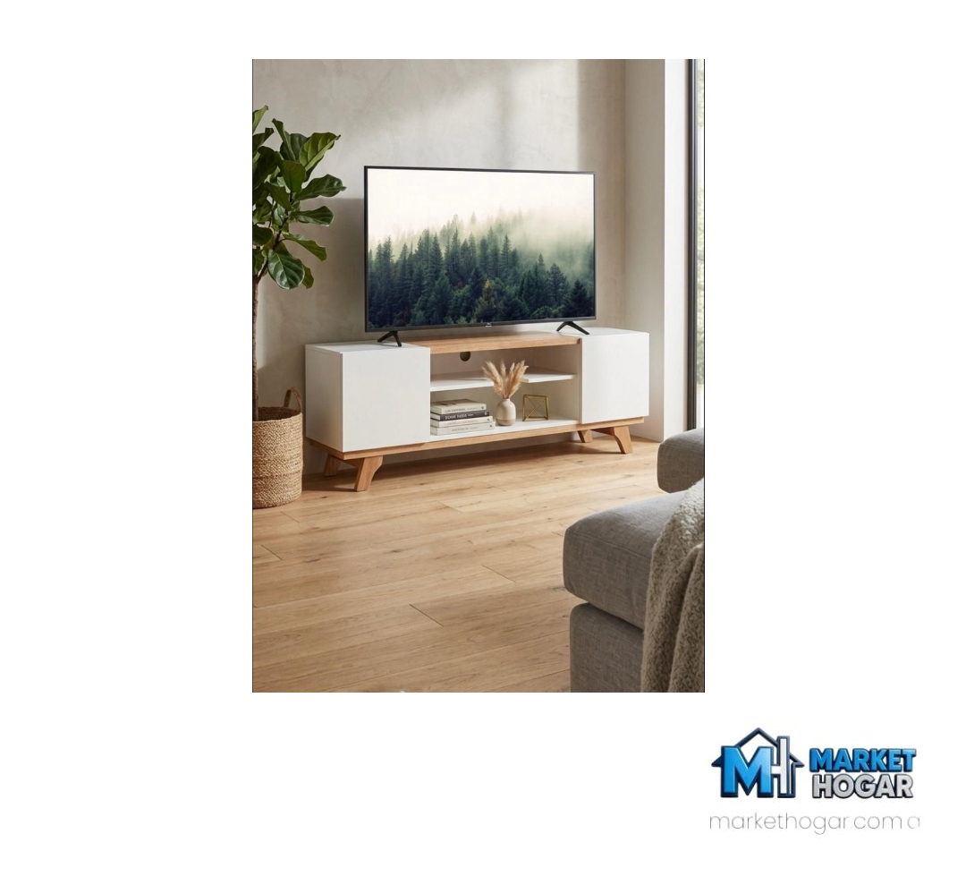 Mueble TV Kali con Puertas 1800mm MELANINA Blanco - Image 2