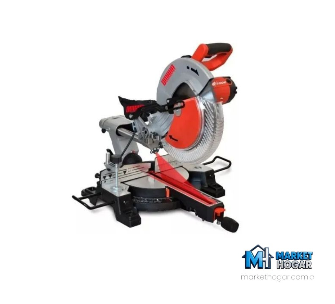 Ingletadora Telescópica 305 mm + 2100W con Guía Laser Omaha**