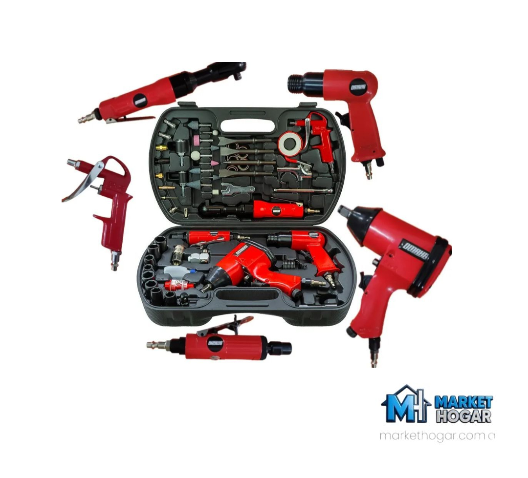 Kit de Herramientas Neumáticas 62 Piezas con Maletín Omaha**