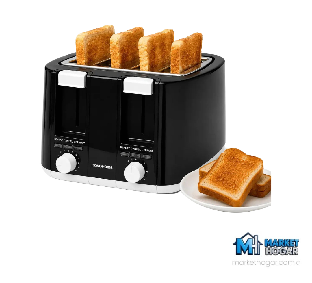 Tostadora 4 Bahías + 1500W Negra NovoHome - Image 3