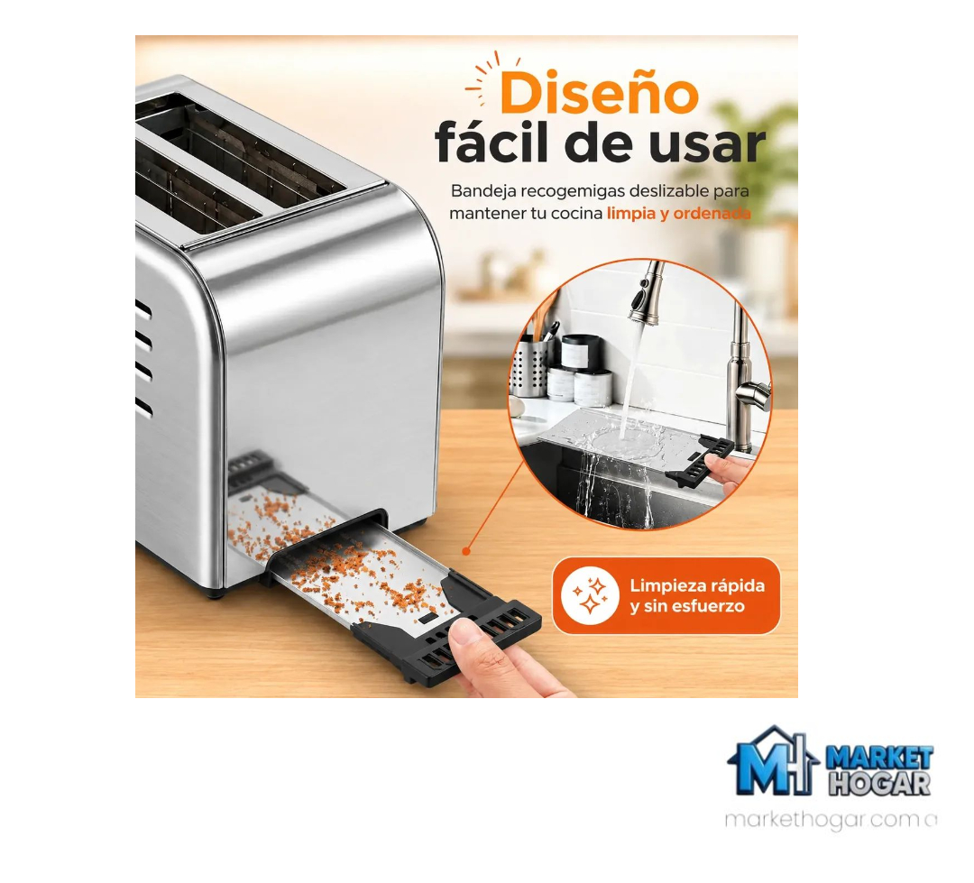 Tostadora Digital 1200W + 2 Bahías Gris NovoHome - Image 2
