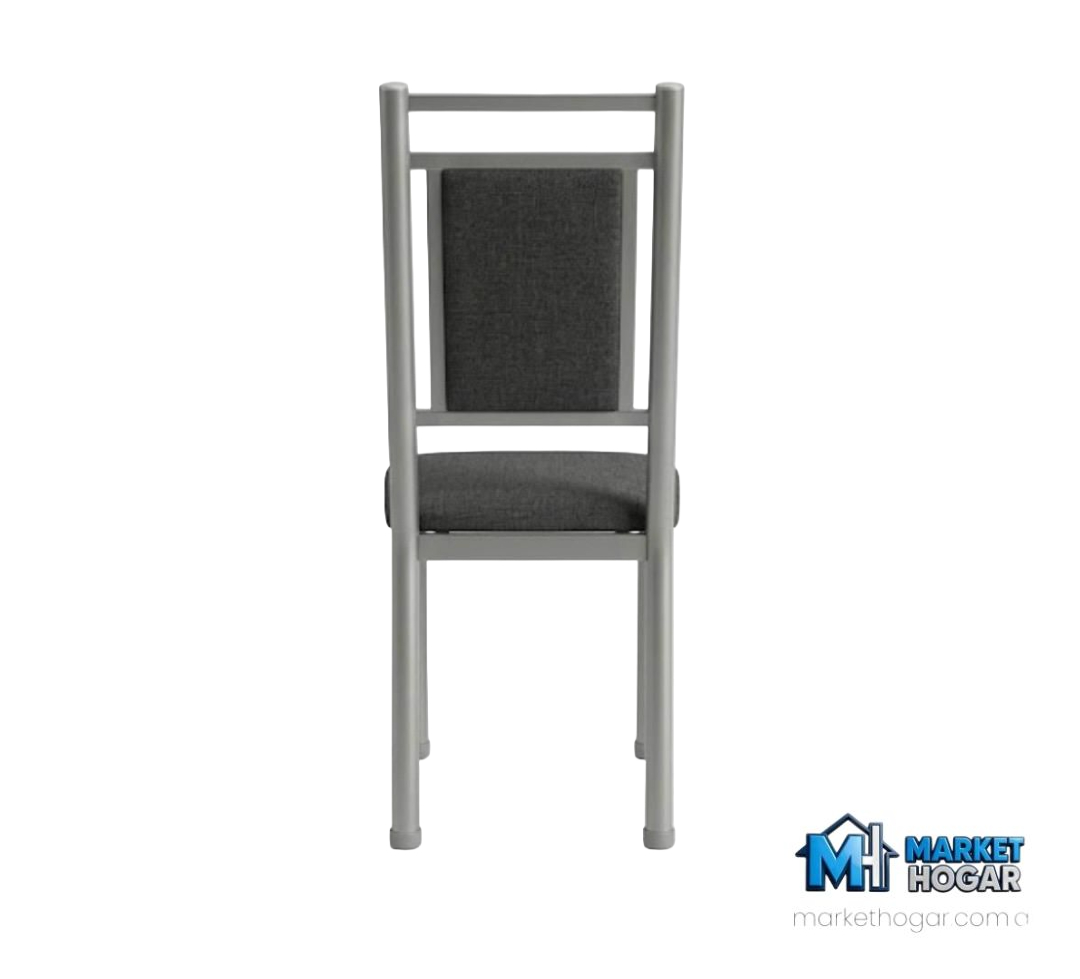 Silla con Caño Tapizada Negra - Image 3