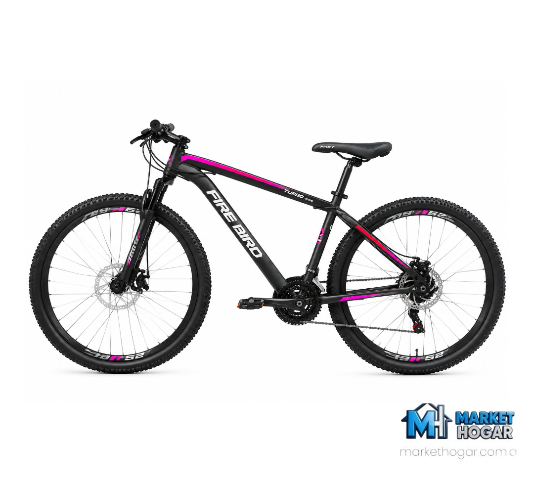 Bicicleta Rodado 29 + 21 Velocidades Negra con Fucsia