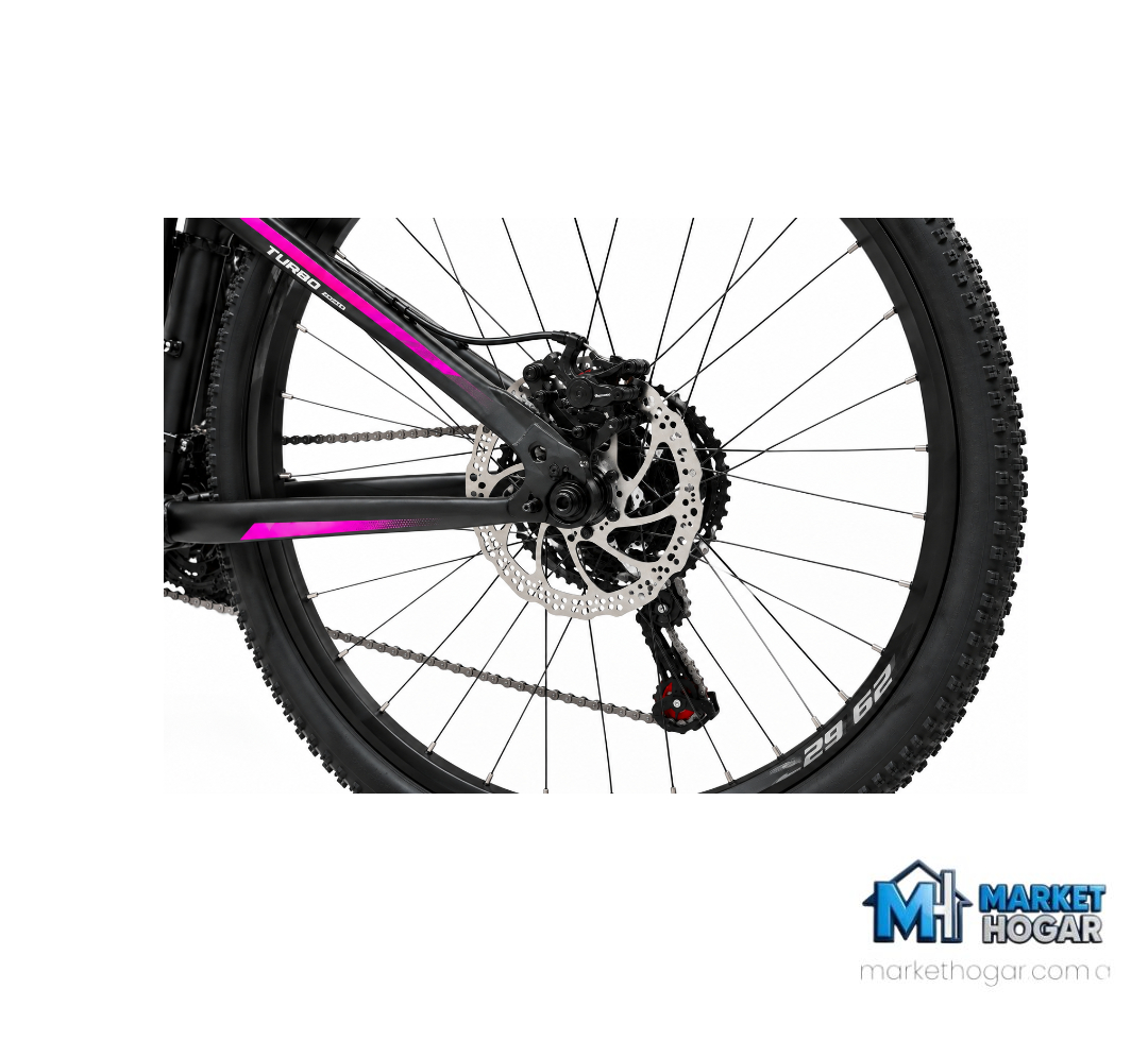 Bicicleta Rodado 29 + 21 Velocidades Negra con Fucsia - Image 2