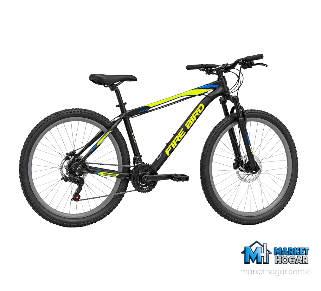 Bicicleta Rodado 29 + 21 Velocidades Negra con Amarillo + Detalles en Azul y Gris - Image 2