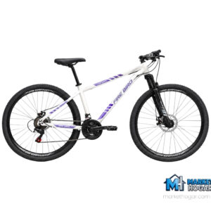 Bicicleta Rodado 29 + 21 Velocidades Blanca con Tonos Violetas 16''